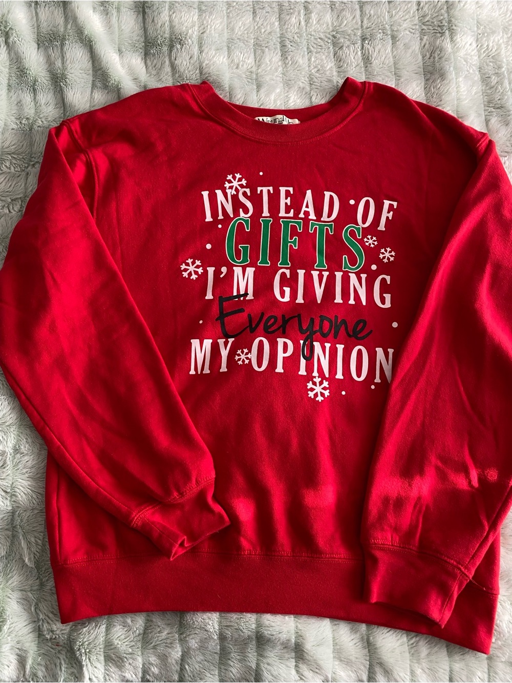 Wound Up Holiday/Ugly Christmas Sweatshirt — Red, Medium